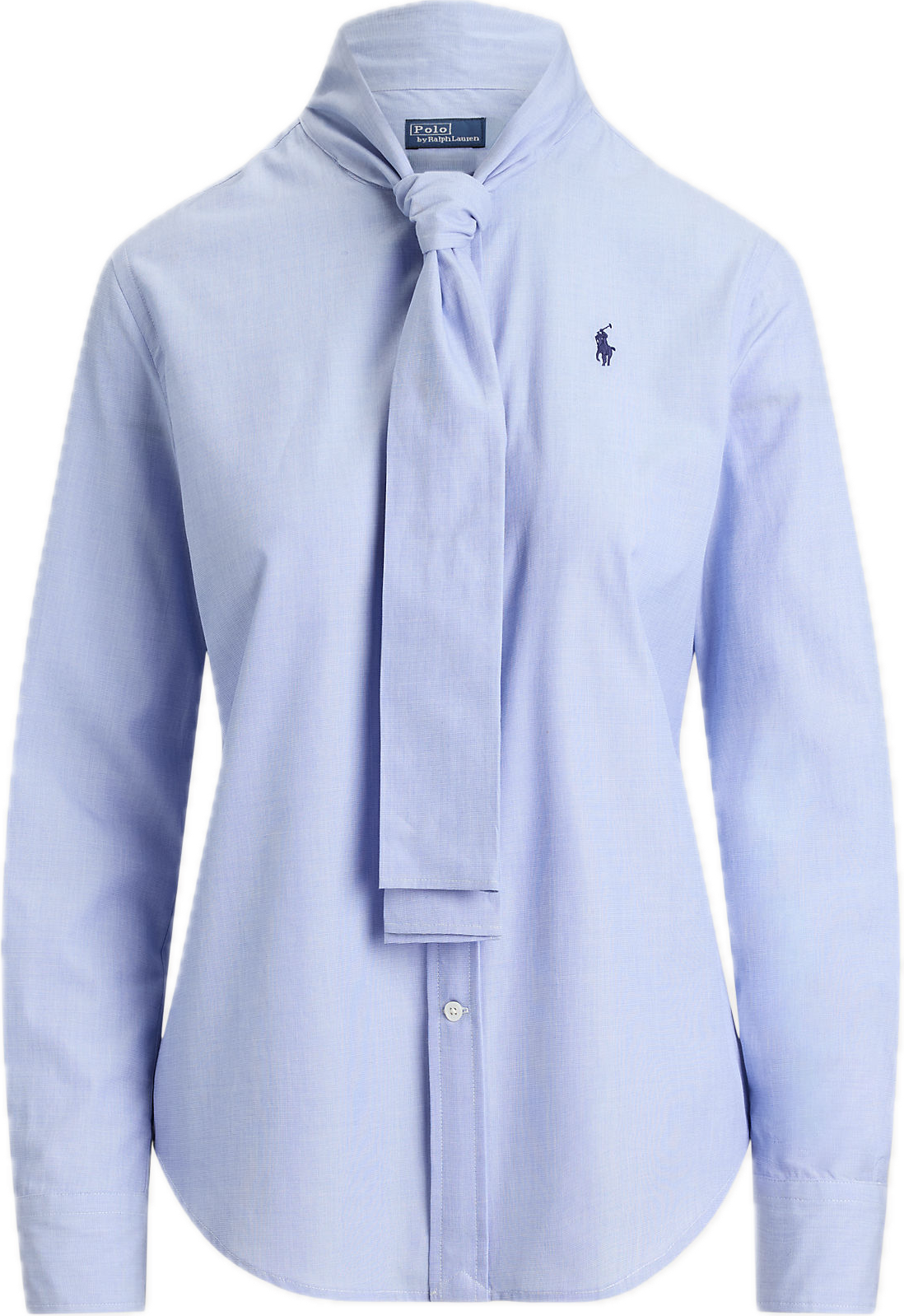 Slim Fit Cotton Tie Neck