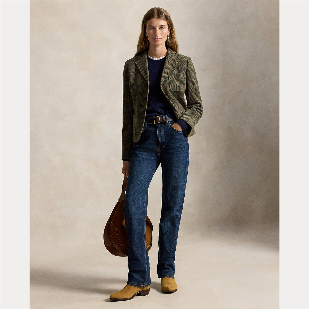Single Breasted Glen Check Blazer