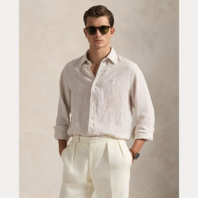 Custom Fit Striped Linen Shirt