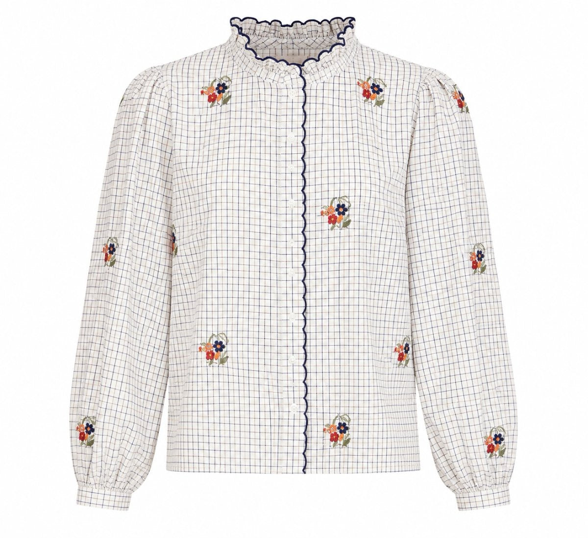 Checked Shirt With Embrodery
