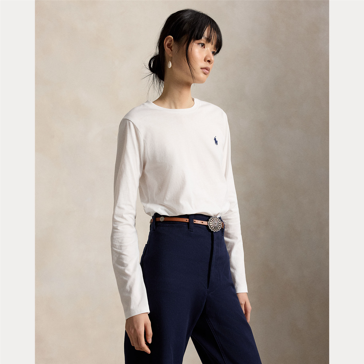 Long Sleeve Jersey Crewneck T-Shirt