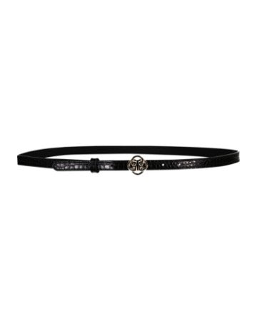 Monogram buckle slim croco