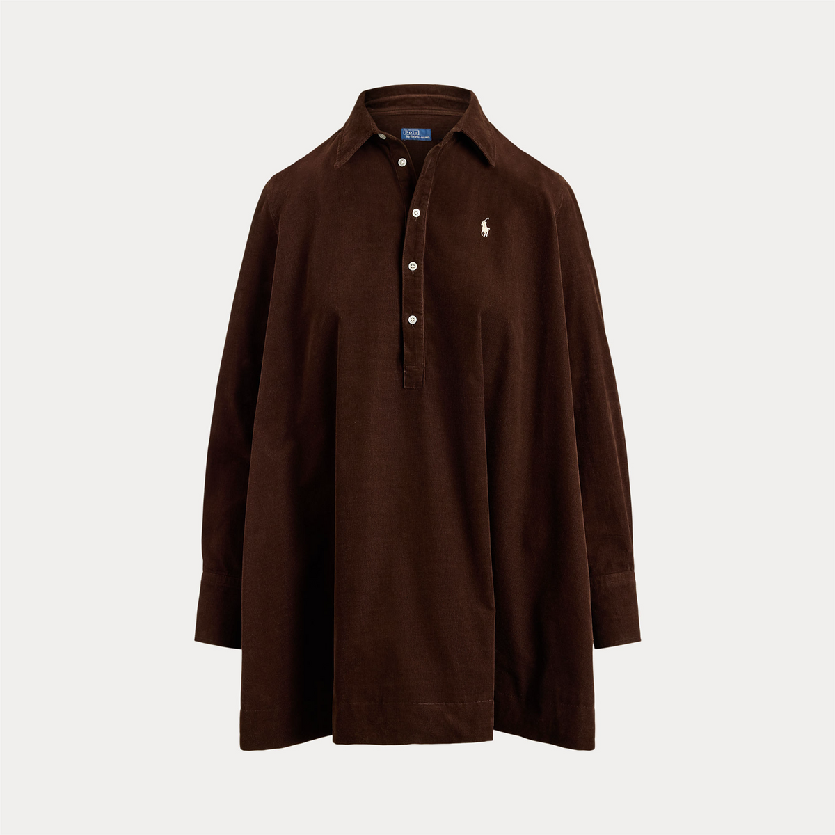 Cotton Corduroy A-Line Shirtdress