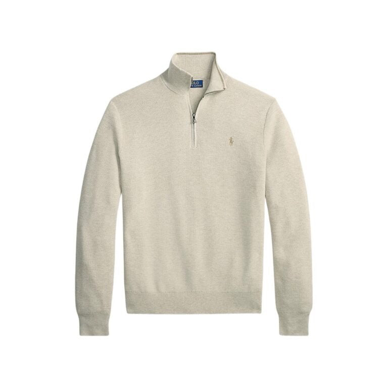 Mesh Knit Cotton Sweater Quarter Zip