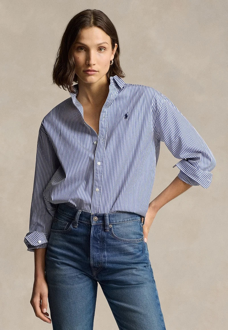 Relaxed Fit Striped Cotton Shirt