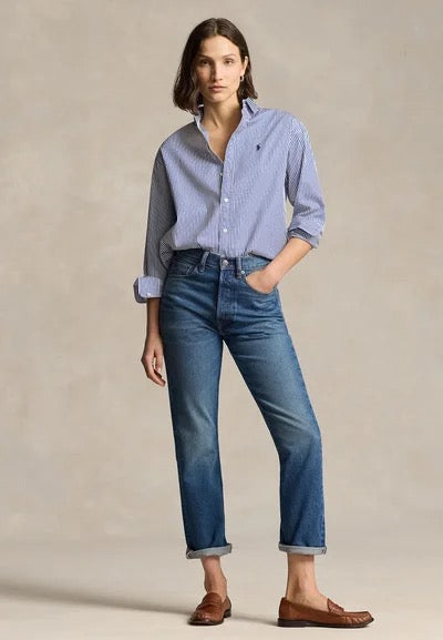 Relaxed Fit Striped Cotton Shirt