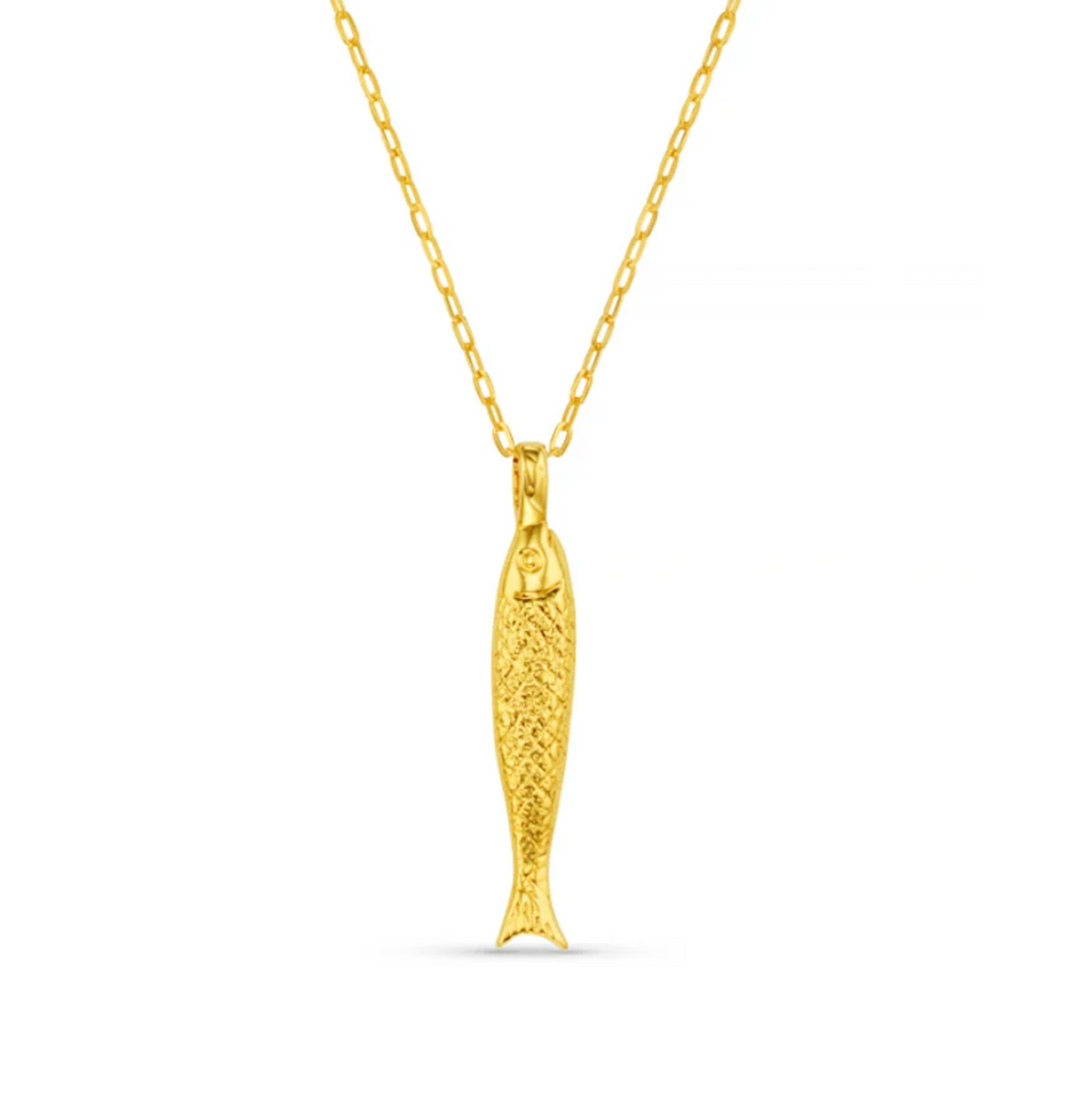 Texture Fish Charm Necklace