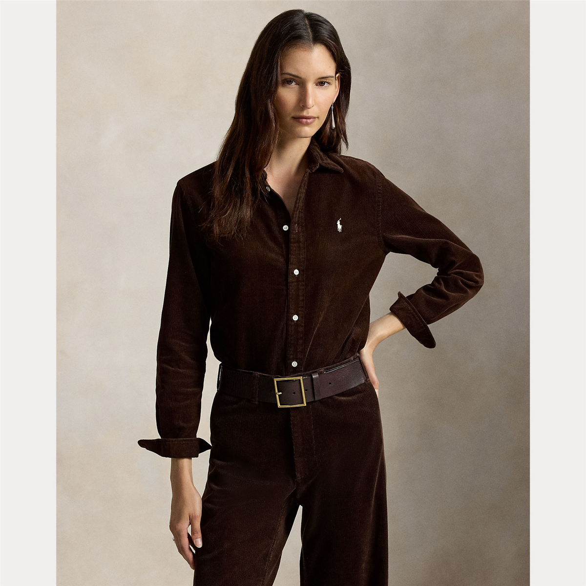 Classic fit cotton courdroy shirt