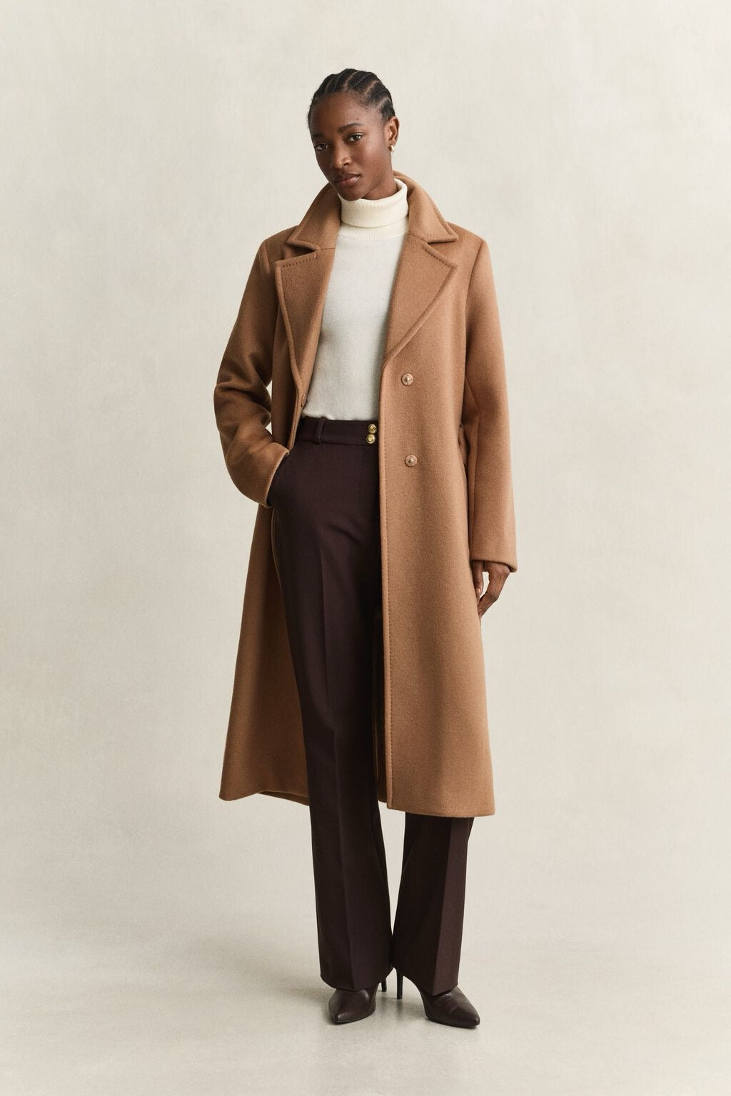 Beltet Wool Blend Coat