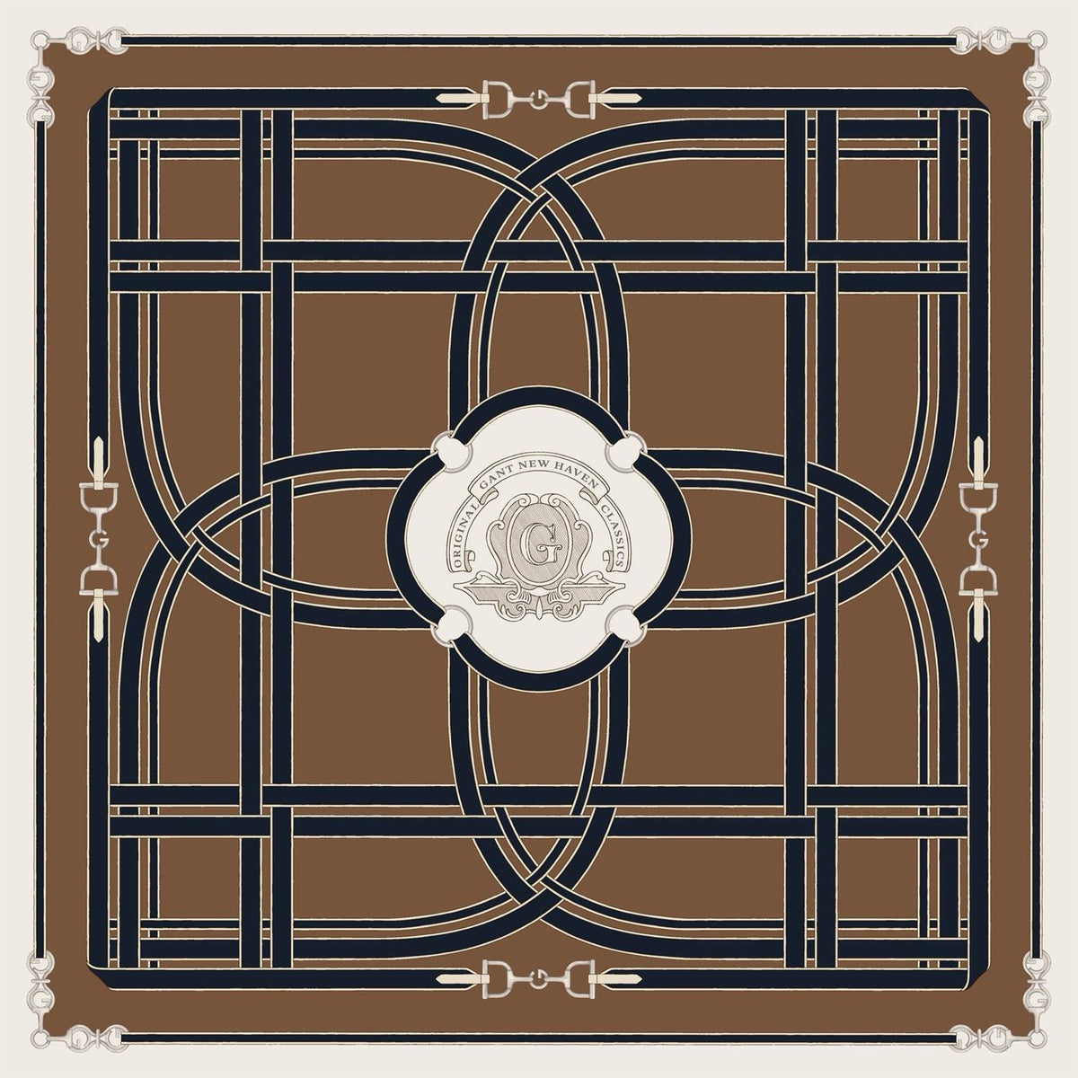 Chain print silk scarf