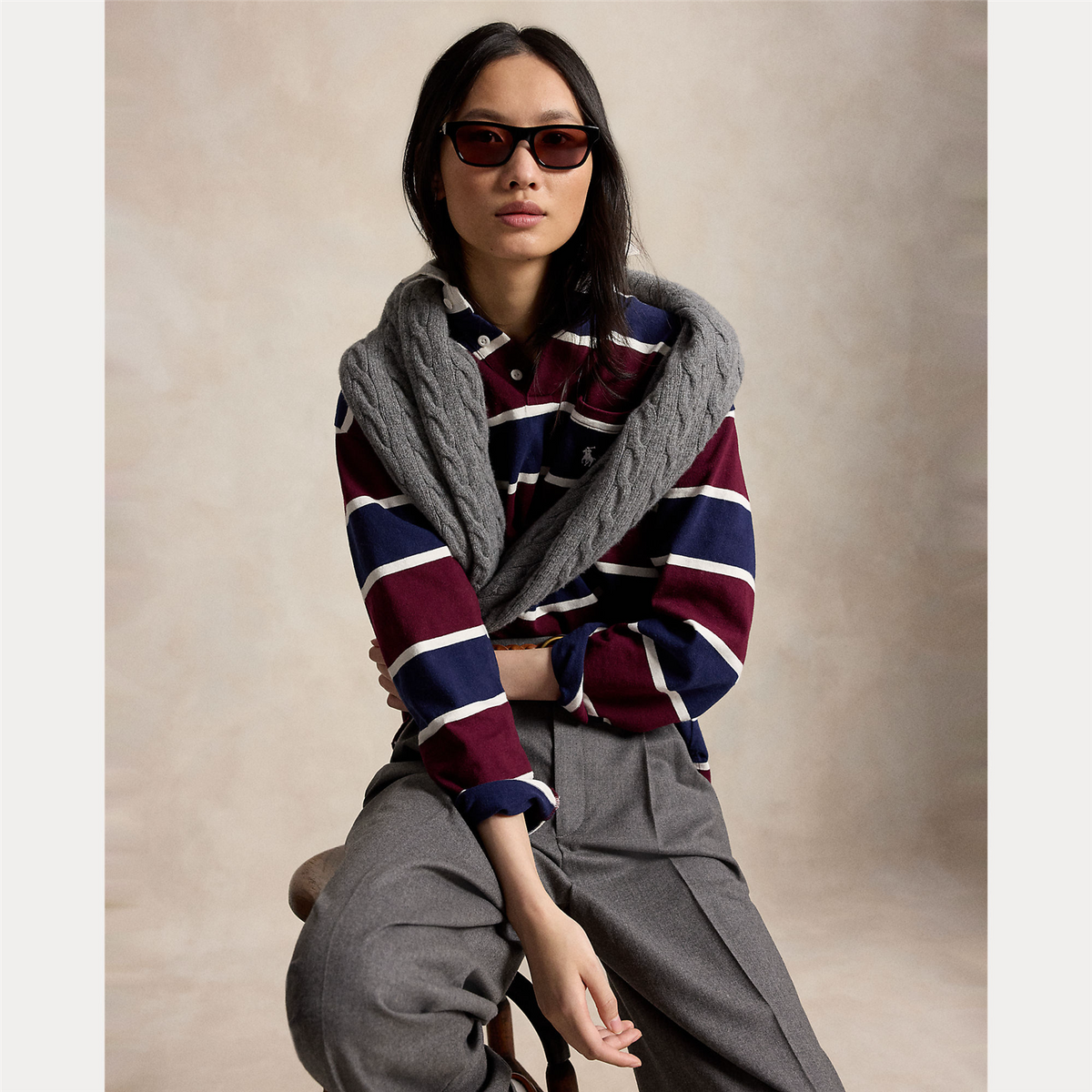 Cable-Knit Wool Cashmere Pullover