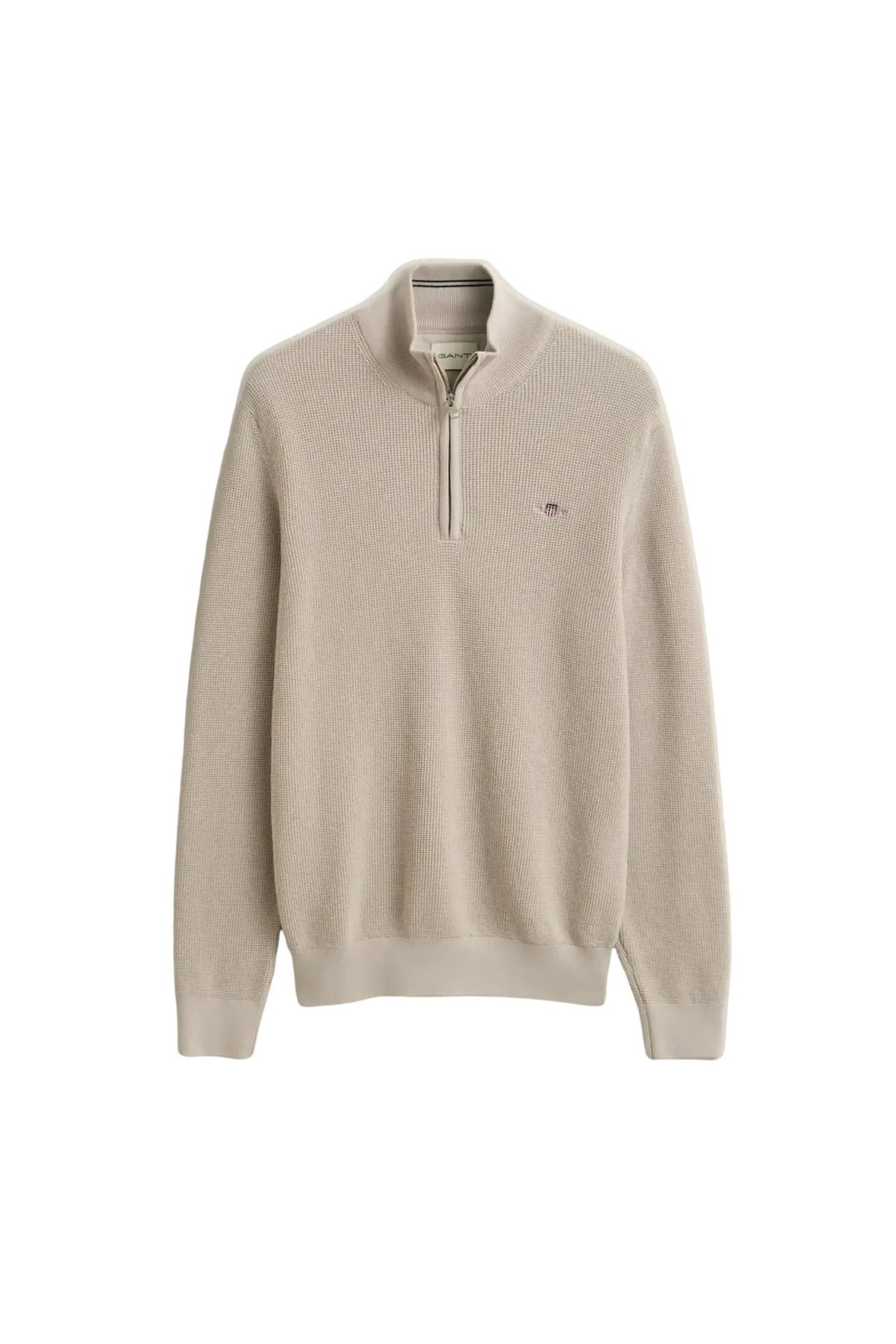 Waffle Knit Half-Zip Sweater