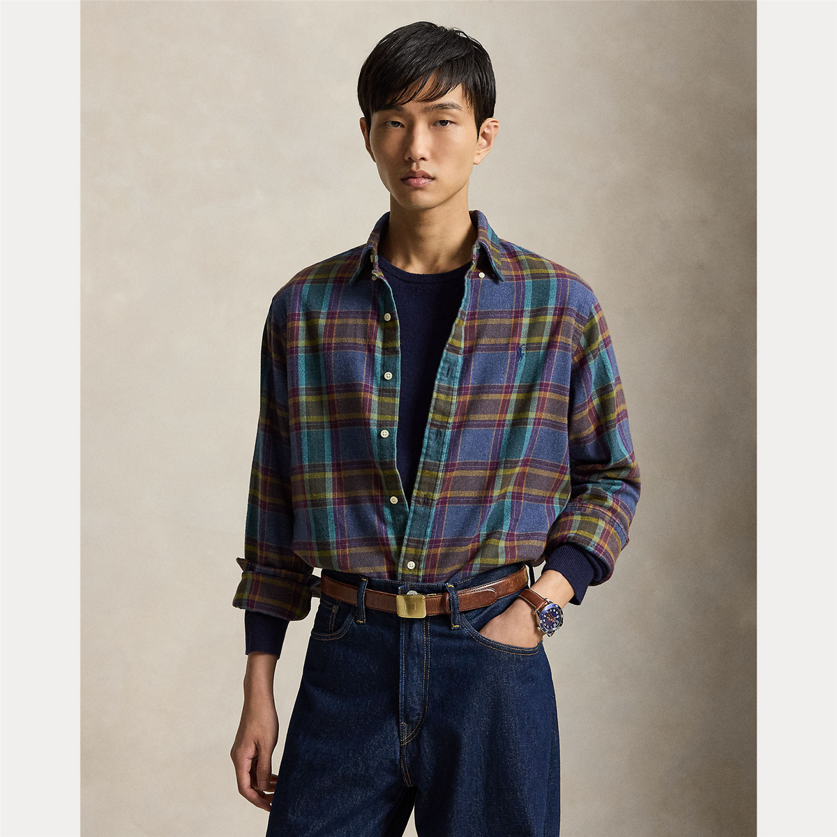 Custom Fit Plaid Flannel Shirt