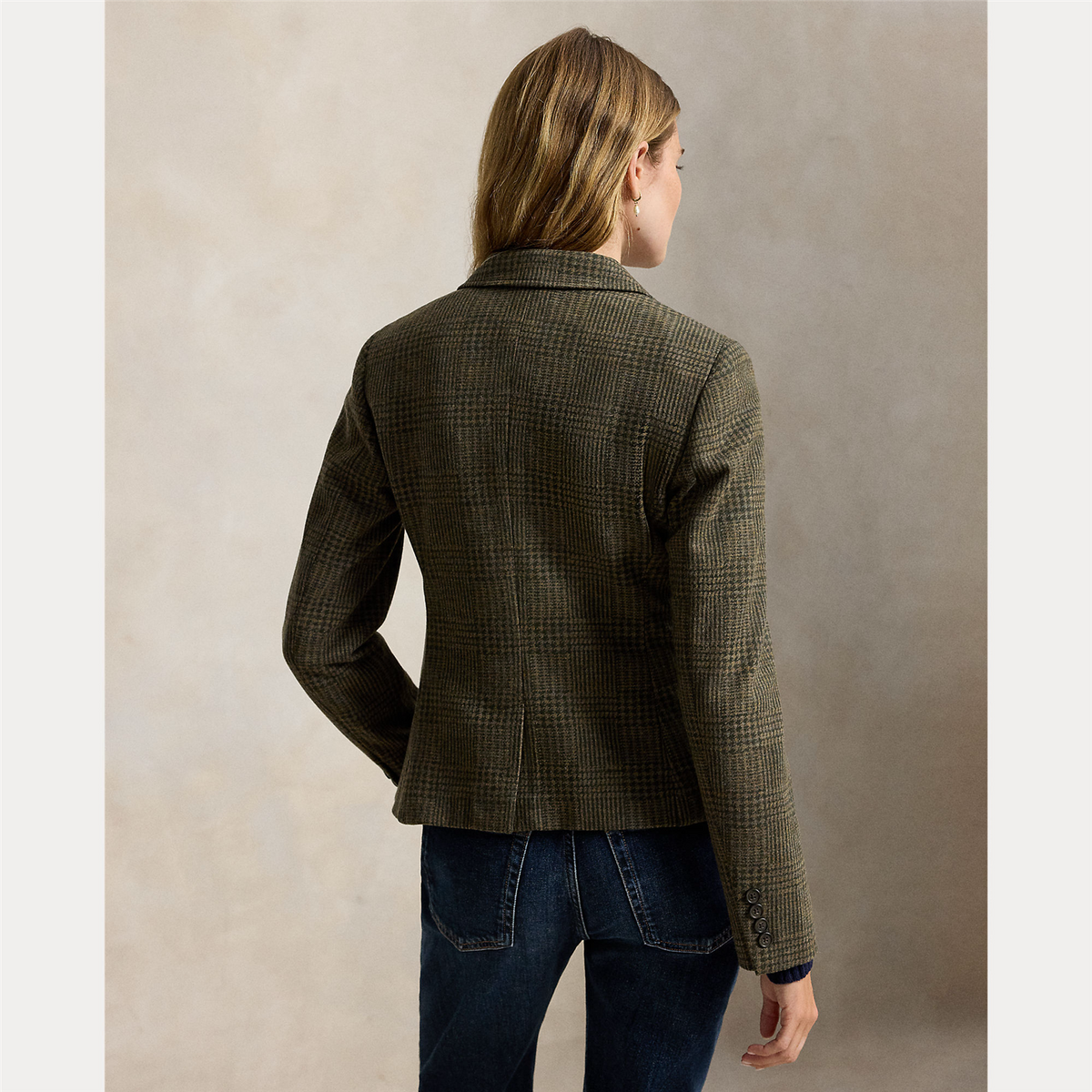 Single Breasted Glen Check Blazer