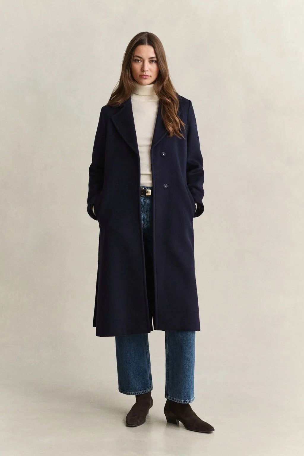 Beltet Wool Blend Coat