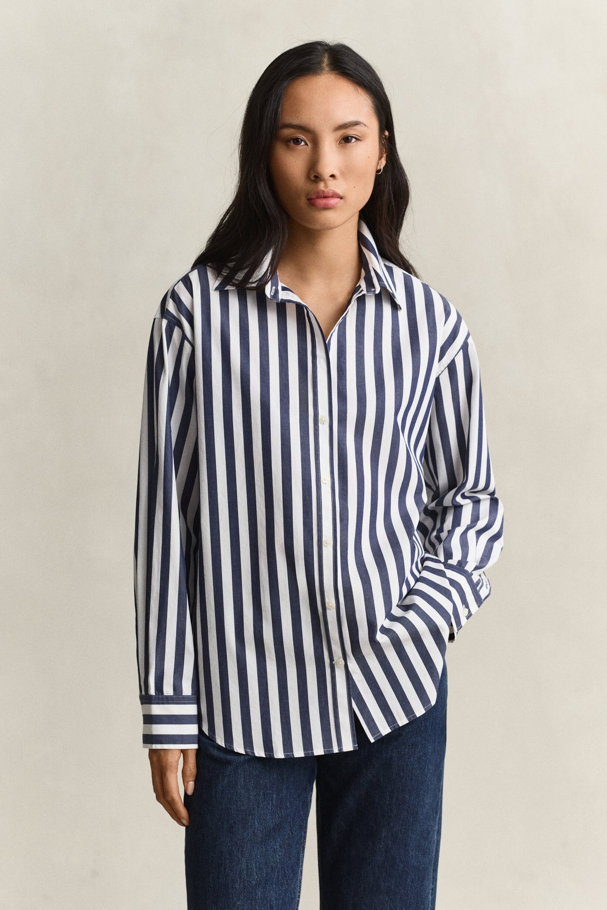 Relaxed Striped Classic Poplin