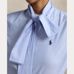 Slim Fit Cotton Tie Neck