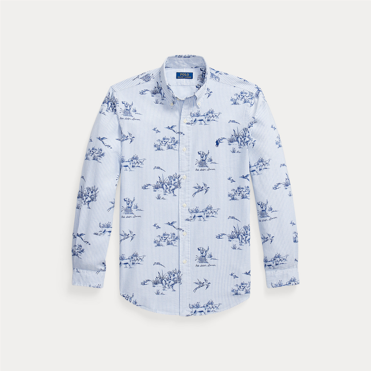 Custom Fit Dog-and-Pheasant Oxford Shirt