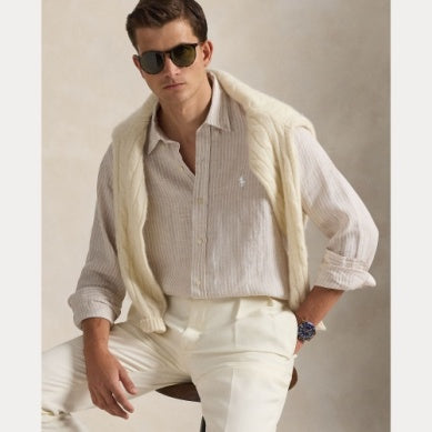 Custom Fit Striped Linen Shirt