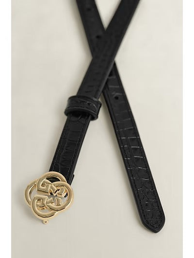 Monogram buckle slim croco