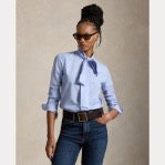 Slim Fit Cotton Tie Neck