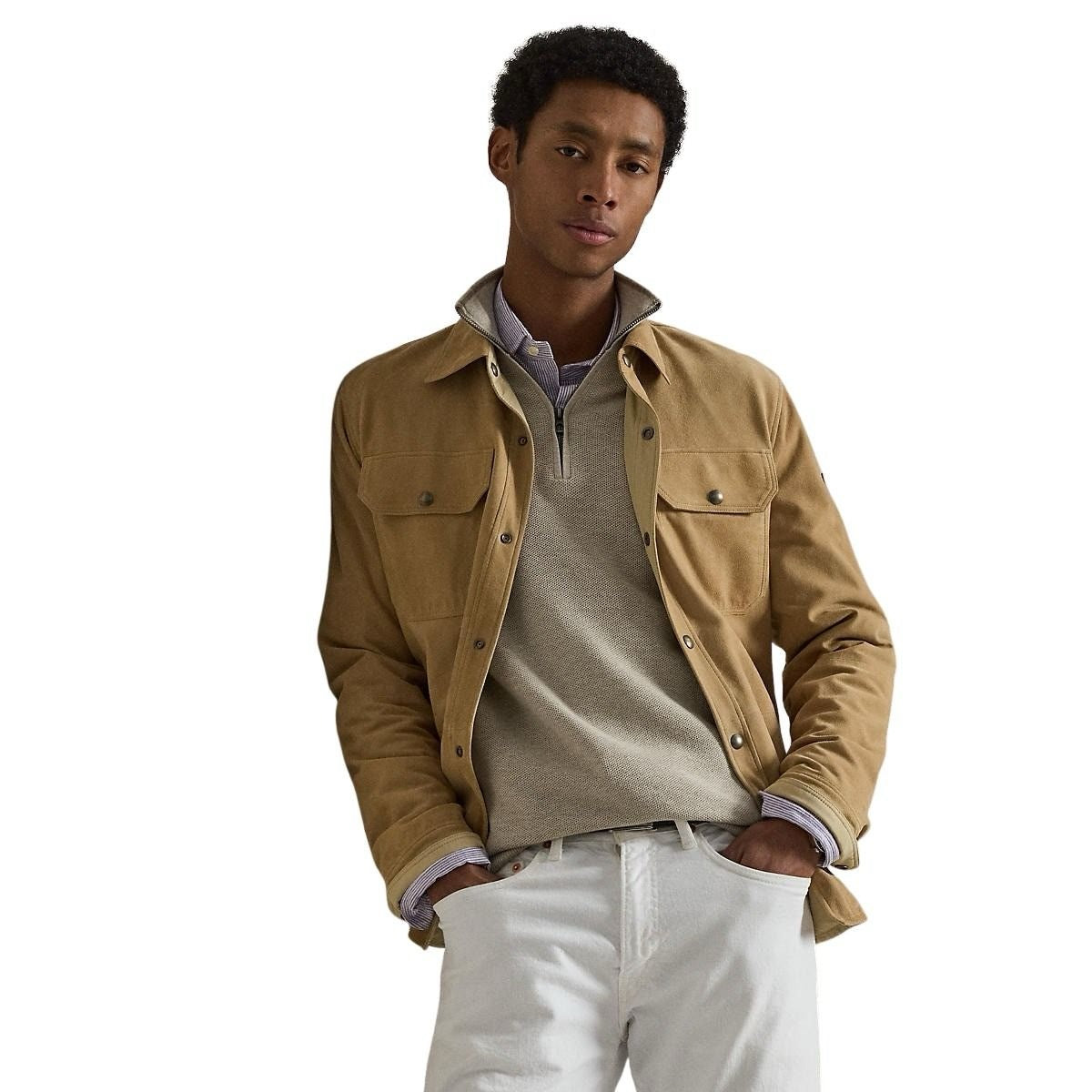 Mesh Knit Cotton Sweater Quarter Zip