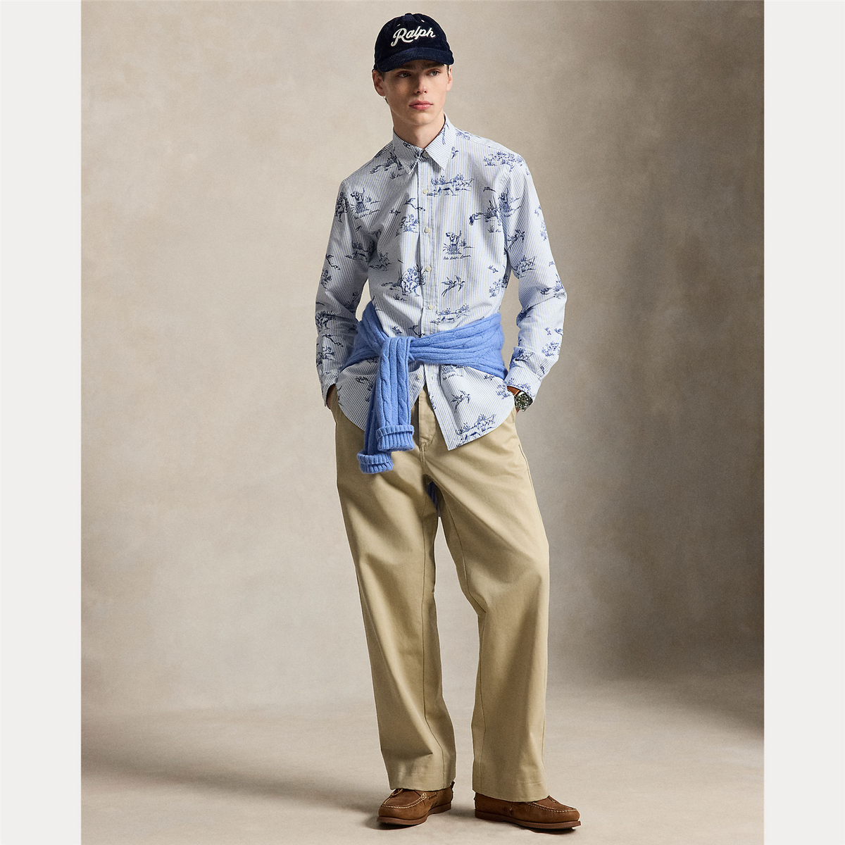 Custom Fit Dog-and-Pheasant Oxford Shirt